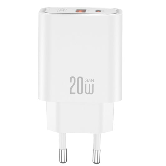 Chargeur Secteur XO Design CE40, 20W, 3A, 1 x USB-A - 1 x USB-C, Blanc