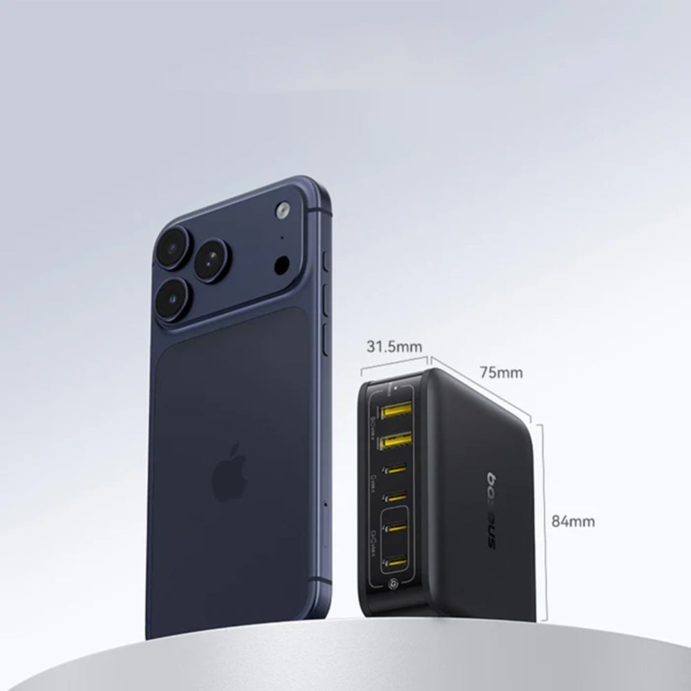 Baseus EnerFill FH21 Oplaadstation, 120W, 3.25A, 2 x USB-A - 4 x USB-C, Zwart E0120T00