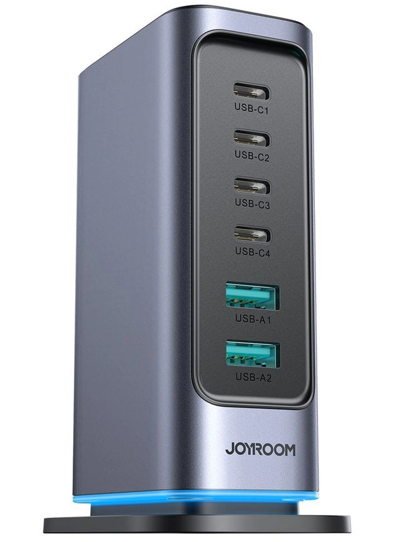 Chargeur Station Joyroom JR-TCM02 UK, 65W, 3.25A, 2 x USB-A - 4 x USB-C, Gris