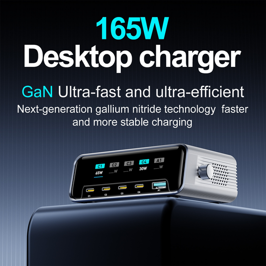 OEM-Ladestation WLX-60G, 140W, 5A, 1 x USB-A - 4 x USB-C, Grau