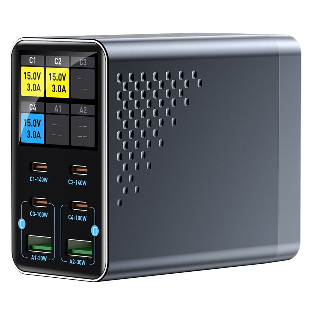 Chargeur Station OEM WLX-G3, 140W, 5A, 2 x USB-A - 4 x USB-C, Gris