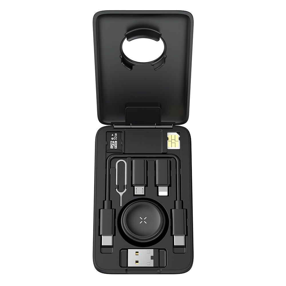 Draadloze Oplader met Organizer McDodo CH-2440 8in1 voor Apple Watch Series, Zwart