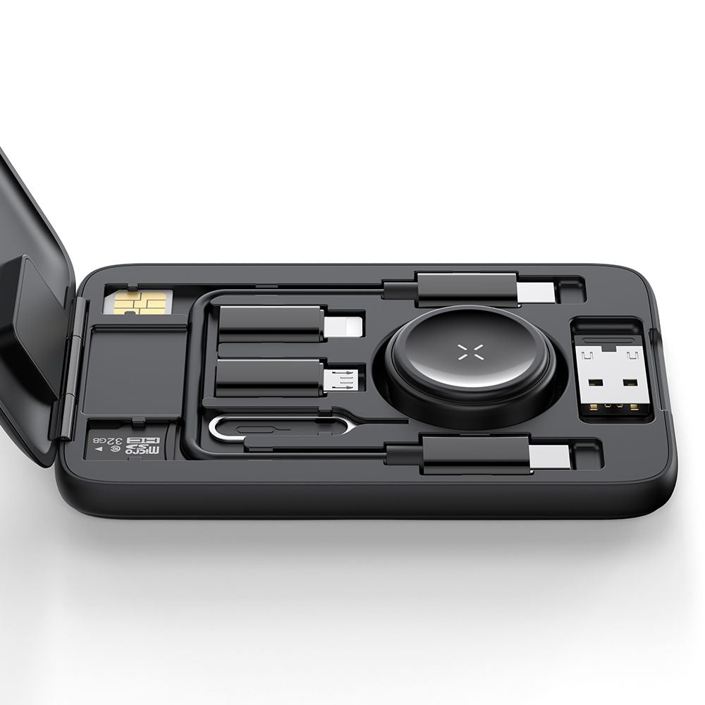 Draadloze Oplader met Organizer McDodo CH-2440 8in1 voor Apple Watch Series, Zwart