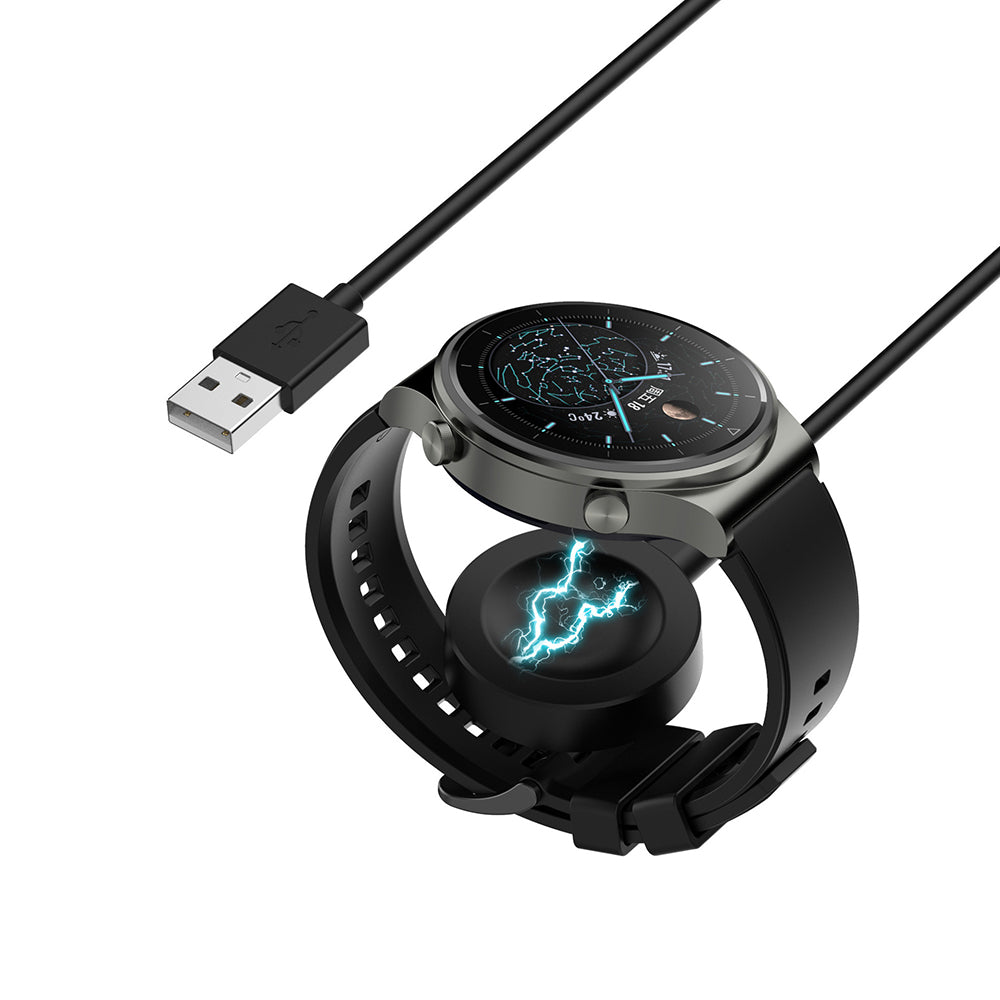 Draadloze Oplader Techsuit THC1 voor Honor Watch / Huawei Watch Series, USB-A, Zwart