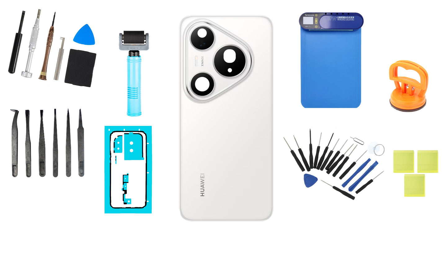 Kit Batterijkap Huawei Pura 80 Pro Glazed White Service Pack en Toegewijde Service-instrumenten