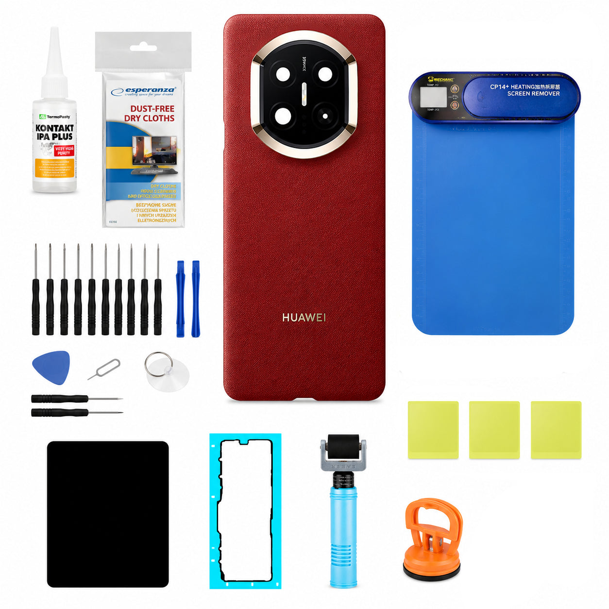 Kit Coque Batterie Huawei Mate X7 Rouge (Nebula Red) Service Pack et Outils de Service Dédiés