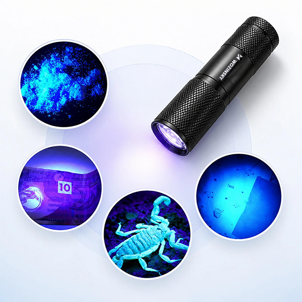 UV LED-zaklamp WZK WLD-9L, IP65