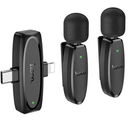 HOCO L15 Lavalier, USB-C / Lightning, Set 2 stuks, Zwart