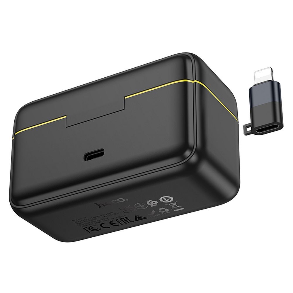 Lavaliermicrofoon HOCO L17, USB-C / Lightning, Set van 2 Stuks, Zwart