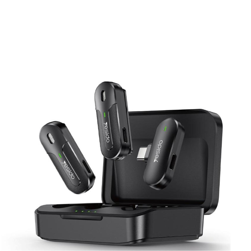 Lavalier Yesido KR17, USB-C, Set 2 stuks, Zwart