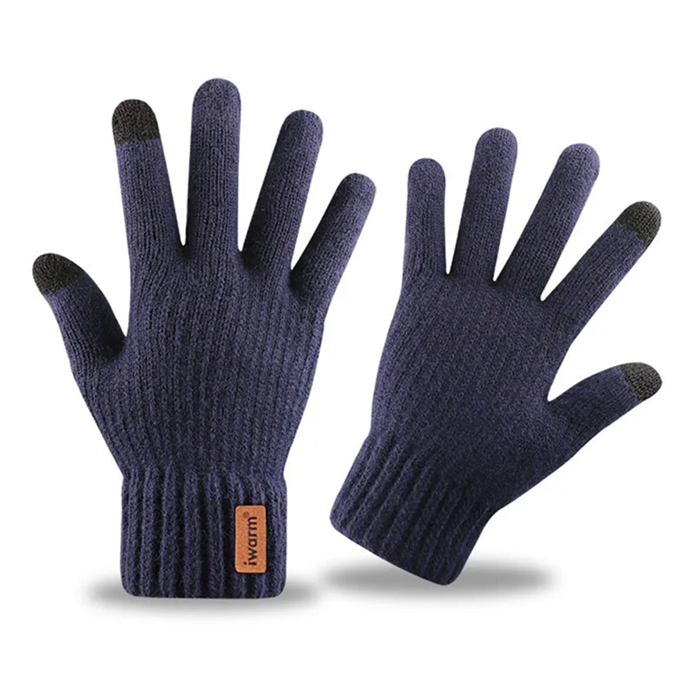 Gants d'hiver tactiles Iwarm ST0016, Taille 22cm, Bleu marine