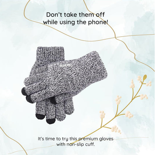 Touchscreen Winterhandschoenen Iwarm ST0018, Maat 23cm, Zwart
