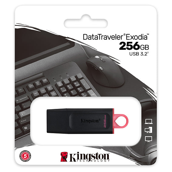 Kingston DT Exodia USB-A 3.2 Stick 256GB | Schwarz-Gelb | Speicher