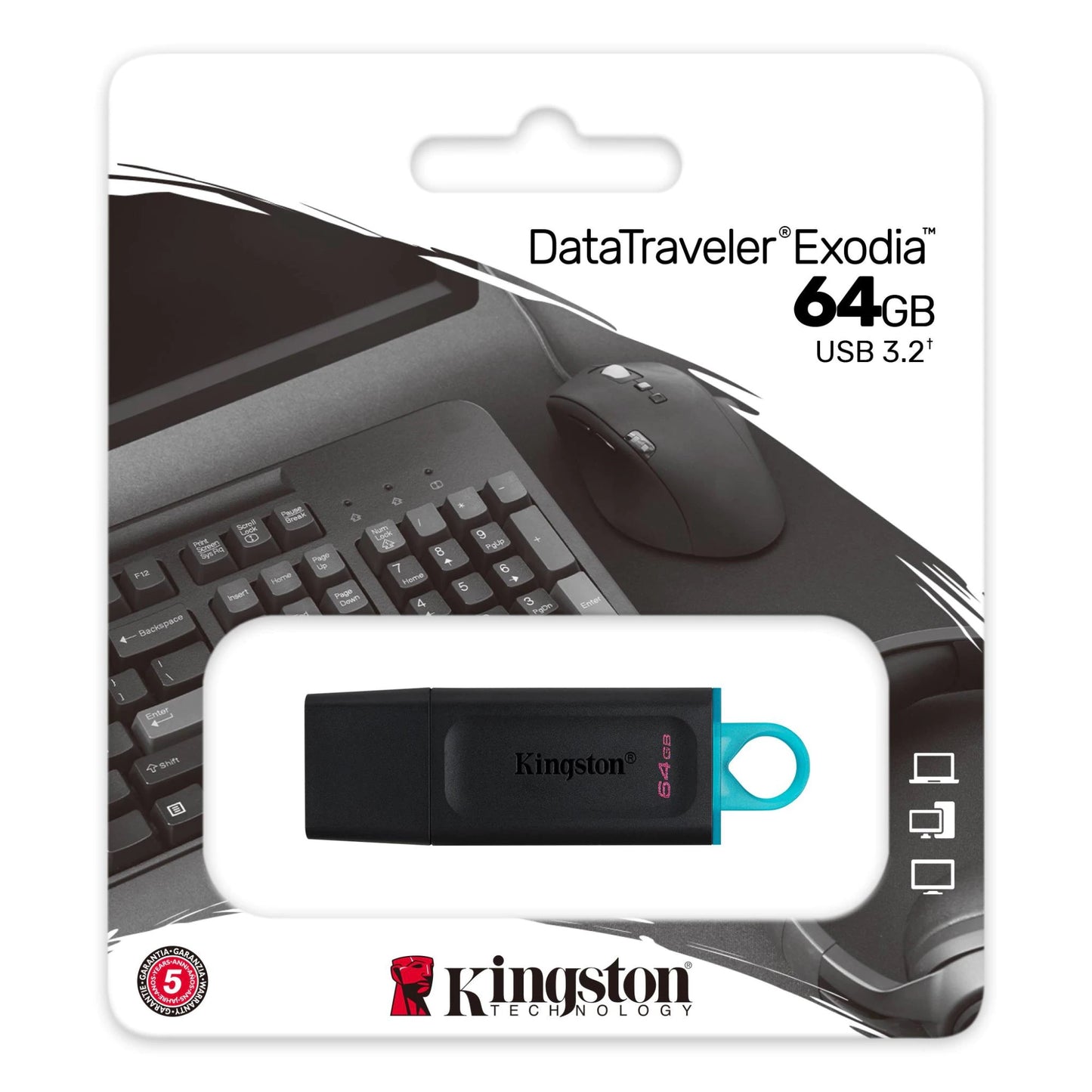 Externe USB-A 3.2 Geheugen Kingston DT Exodia, 64Gb DTX/64GB