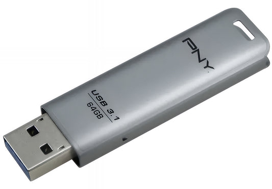 Externe USB-A 3.1 Geheugen PNY Elite Steel, 64Gb FFD64GESTEEL31G-EF