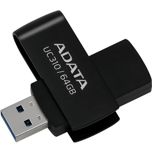 Mémoire Externe USB-A 3.2 Adata UC310, 64Go UC310-64G-RBK