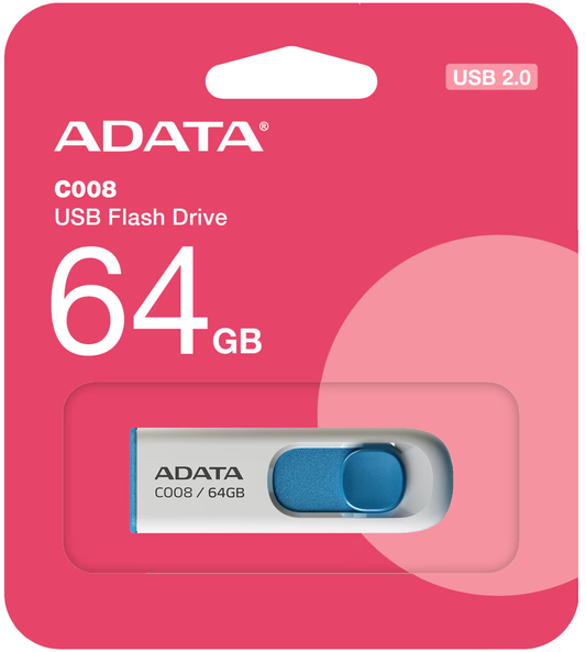 Externe USB-A Geheugen Adata C008, 64Gb AC008-64G-RWE