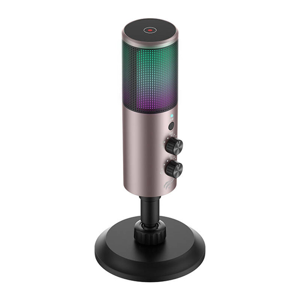 Microphone HAVIT GK61, RGB, USB-C, Gris