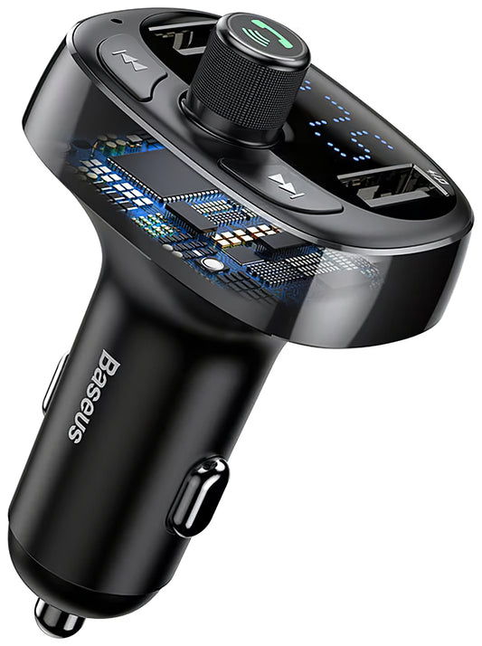Baseus S-09 Modulateur FM Bluetooth, 2 x USB-A - 1 x microSD