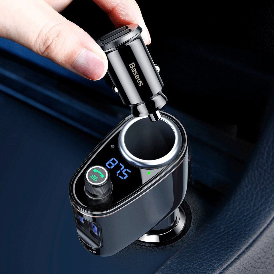 Baseus S-06 FM-Transmitter Bluetooth | 2x USB-A | Schwarz