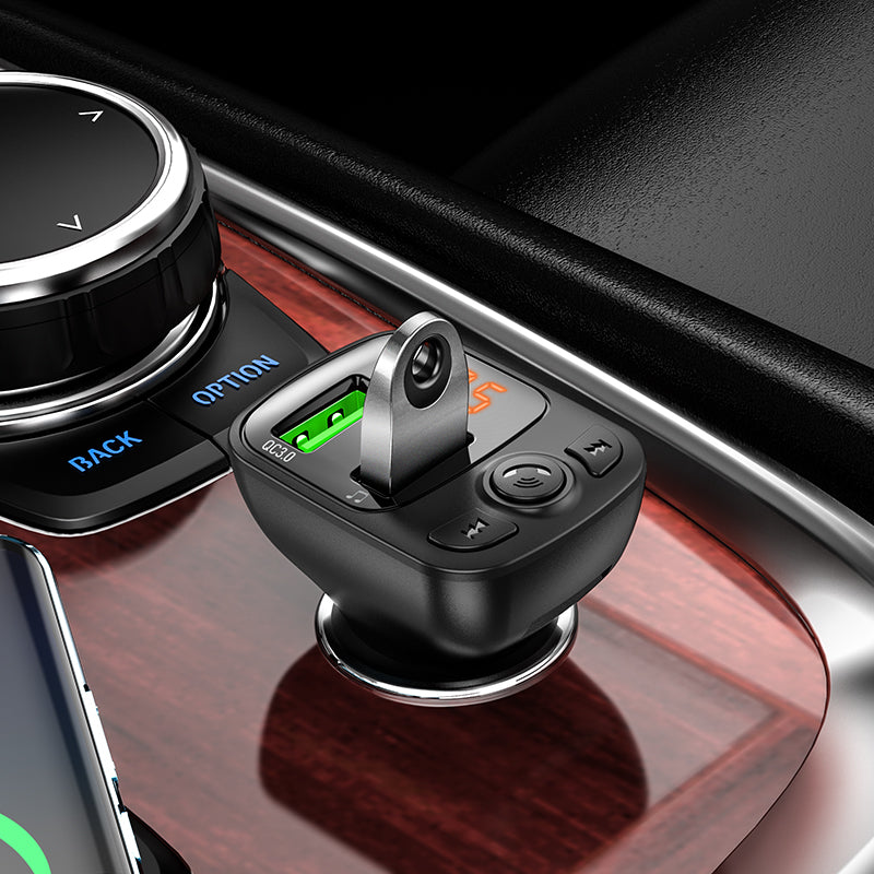 Borofone BC41 Eminency FM-Transmitter Bluetooth | 2x USB-A & microSD | Schwarz