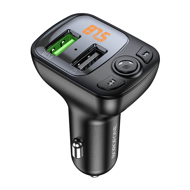 Borofone BC41 Eminency FM-Transmitter Bluetooth | 2x USB-A & microSD | Schwarz