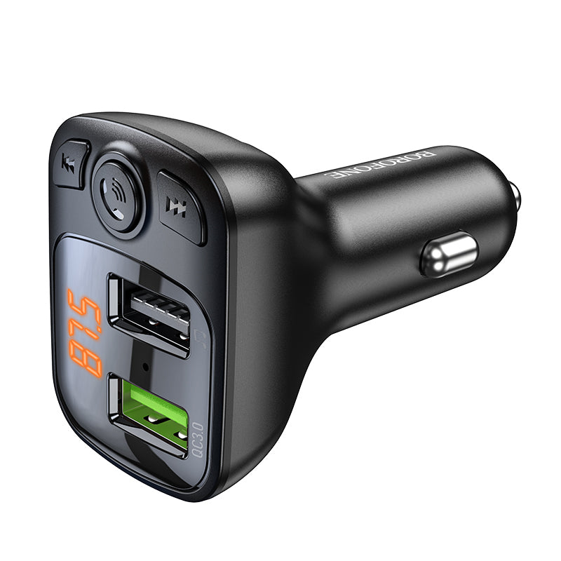 Borofone BC41 Eminency FM-Transmitter Bluetooth | 2x USB-A & microSD | Schwarz