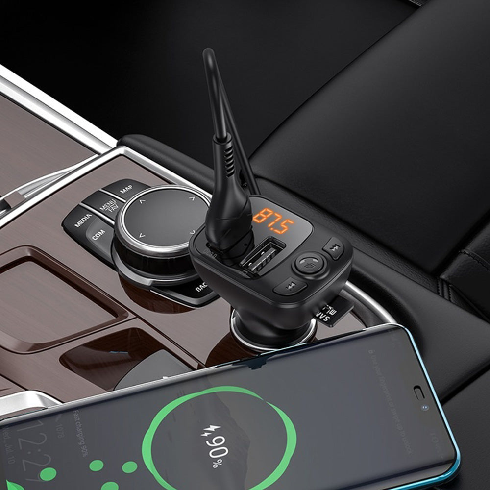 Borofone BC41 Eminency FM-Transmitter Bluetooth | 2x USB-A & microSD | Schwarz