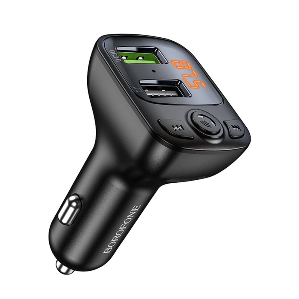 Borofone BC41 Eminency FM-Transmitter Bluetooth | 2x USB-A & microSD | Schwarz