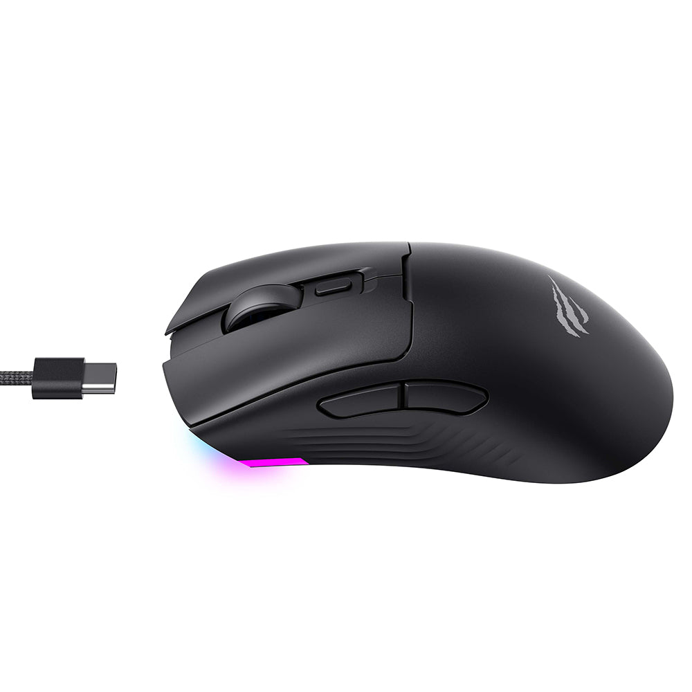 Draadloze Gaming Muis HAVIT MS966WB, 800DPI - 10000DPI, BT / Wi-Fi / Bedraad, Zwart
