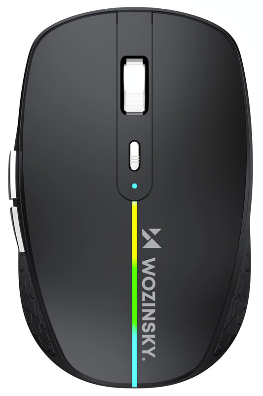 Draadloze Gaming Muis WZK WMGK-1132, 1600DPI, RGB, BT / Wi-Fi, Zwart