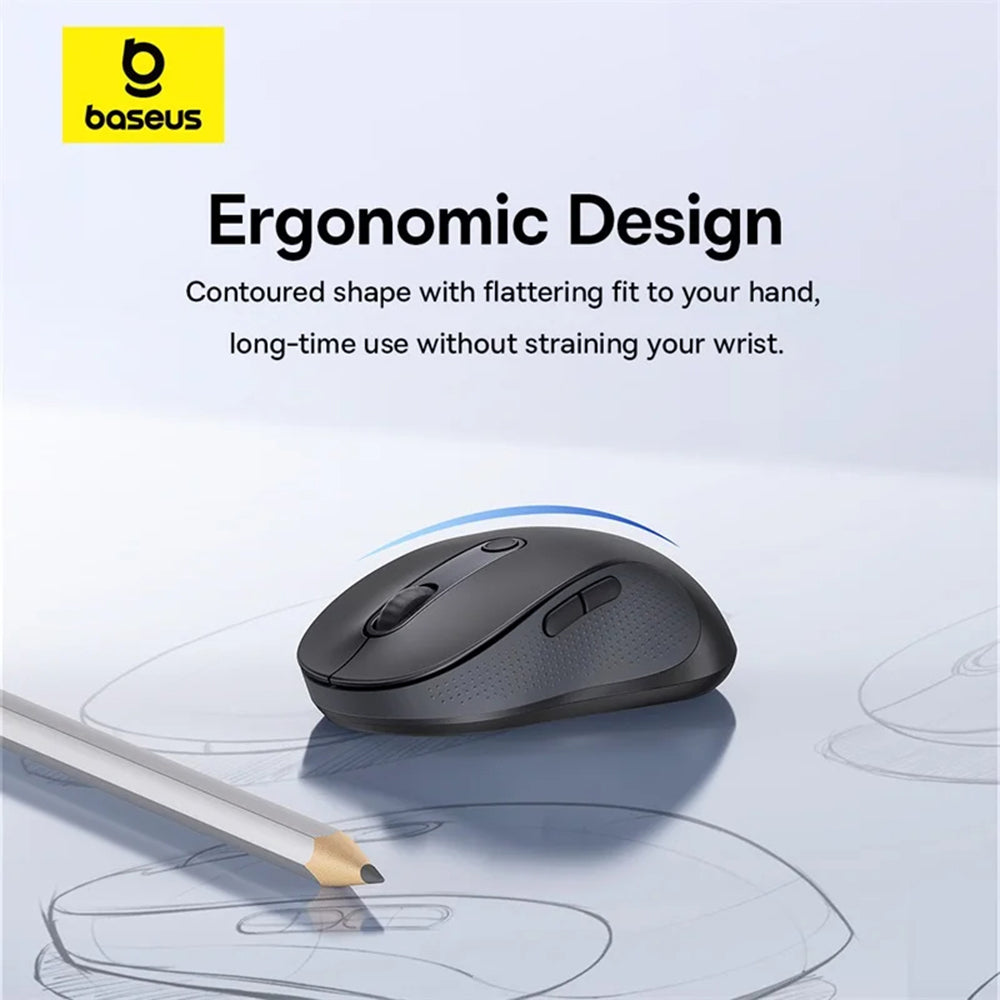 Baseus F02 Wireless Mouse, 4000DPI, BT / Wi-Fi, Black B0105555505111-01