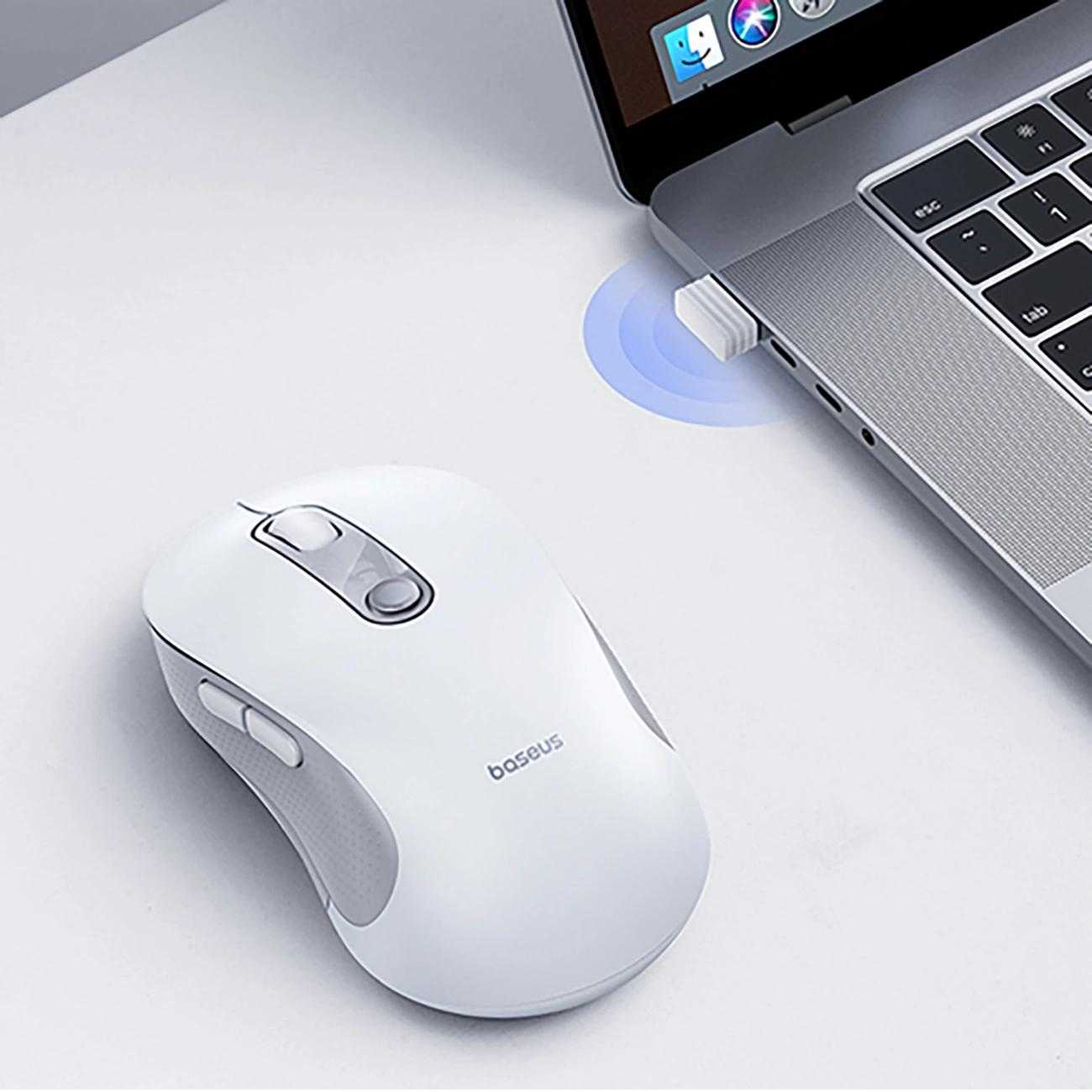 Souris sans fil Baseus F02, 1600DPI, Wi-Fi, Blanc B0203302