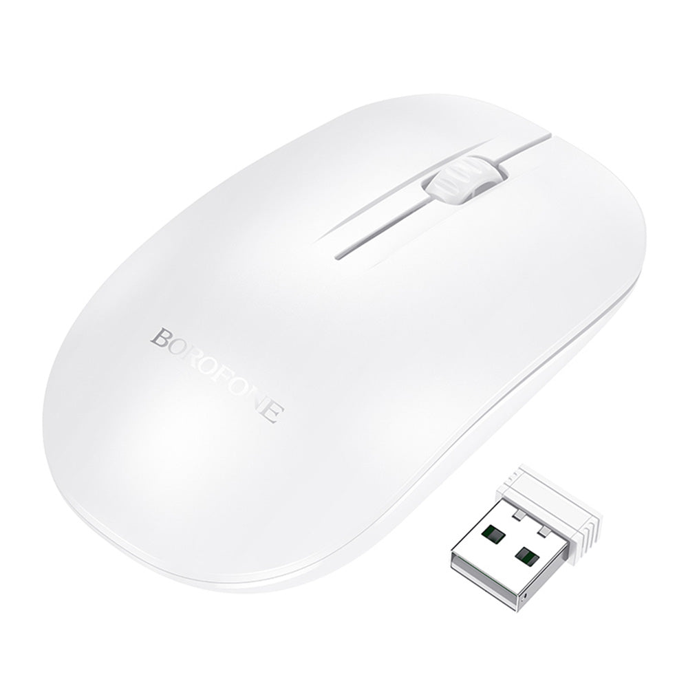 Draadloze Muis Borofone BG14 Planet, 1000DPI, BT / Wi-Fi, Wit