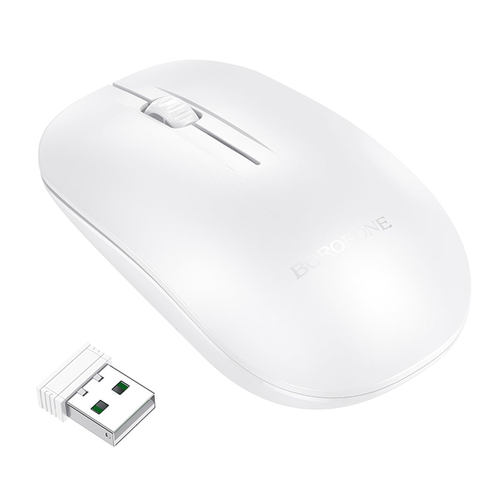 Draadloze Muis Borofone BG14 Planet, 1000DPI, BT / Wi-Fi, Wit