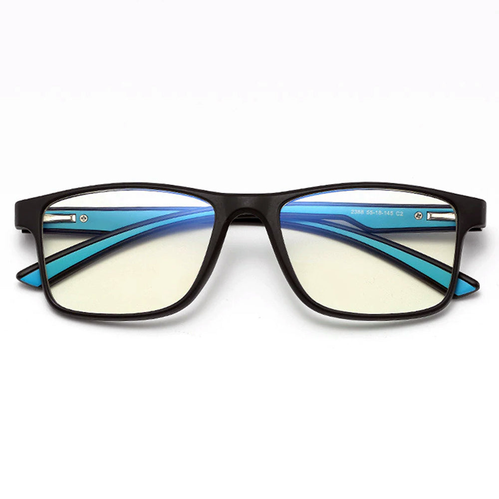 Techsuit F2388 Heren Computerbril, Anti-Blauw Licht, Zwart Blauw