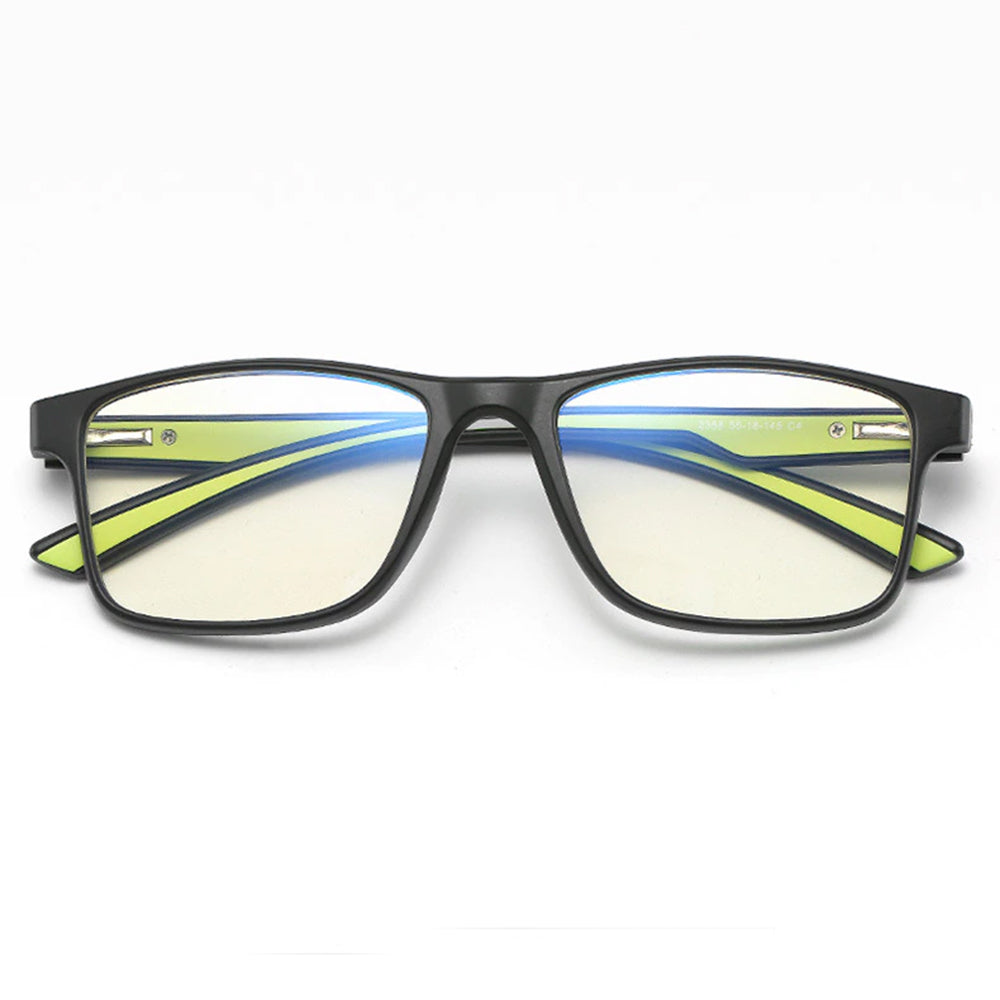 Techsuit Herren Computerbrille F2388, Anti-Blaues Licht, Schwarz Grün