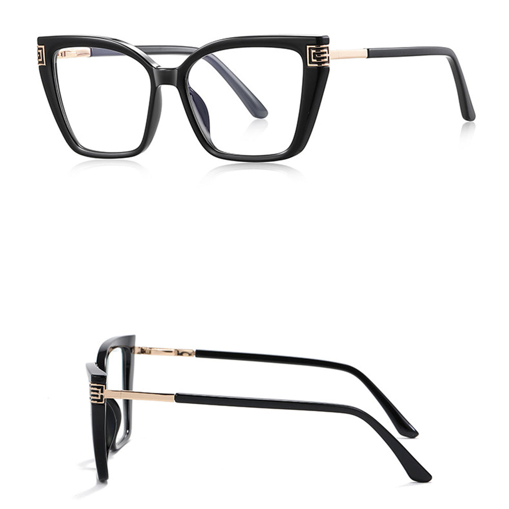 Damen Computerbrille Techsuit 2260, Anti-Blue Light, Schwarz Gold