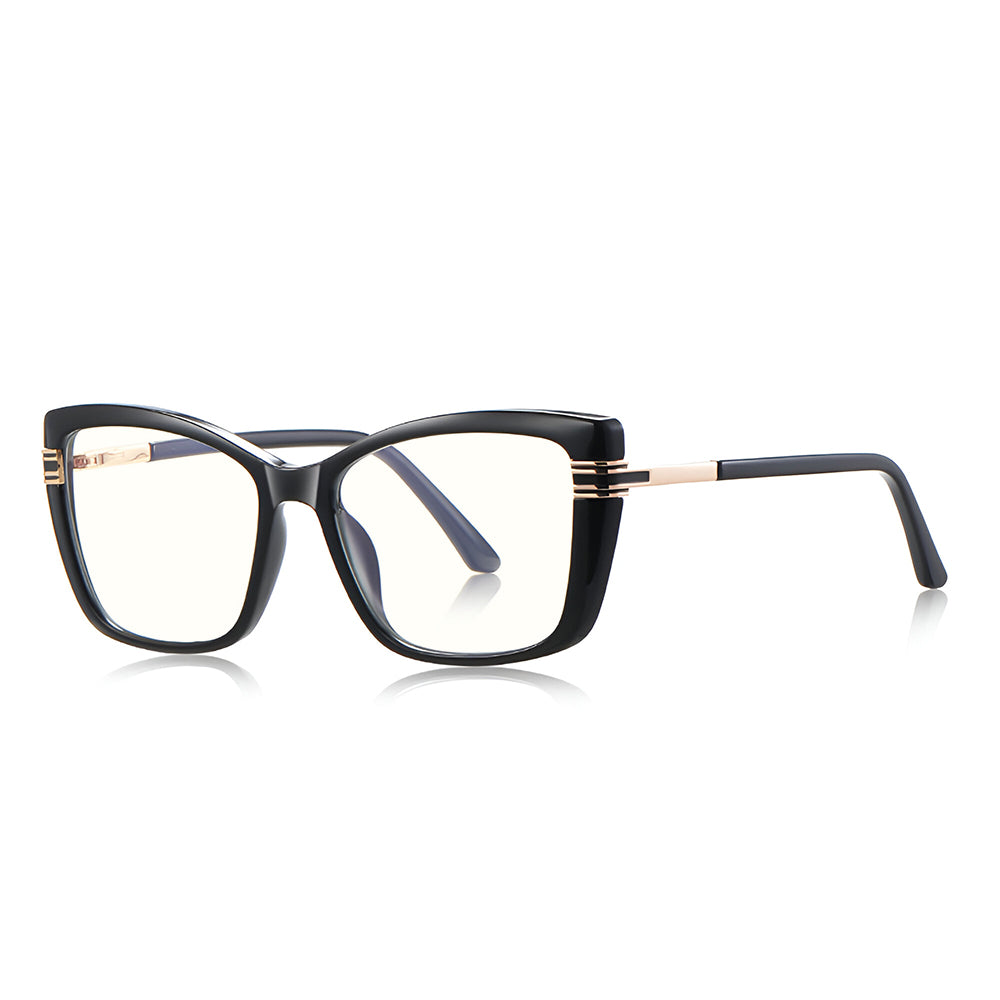 Lunettes d'ordinateur pour femmes Techsuit 2273, Anti-Lumière Bleue, Noires