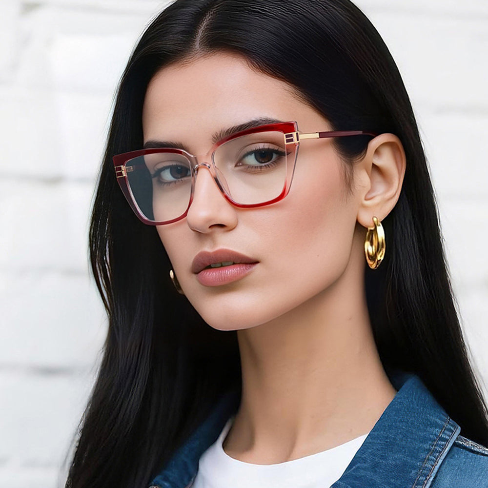 Damen Computerbrille Techsuit 2275, Anti-Blue Light, Schwarz Gold