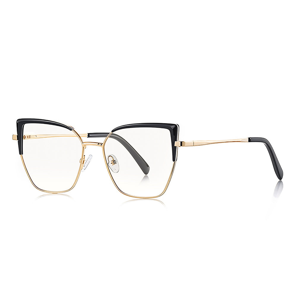 Lunettes d'ordinateur pour femmes Techsuit 3156, Anti-Lumière Bleue, Noires Dorées
