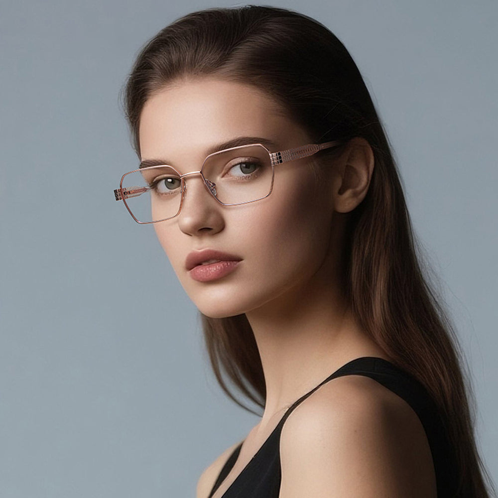 Lunettes d'ordinateur pour femmes Techsuit 3161, Anti-Lumière Bleue, Noires Dorées