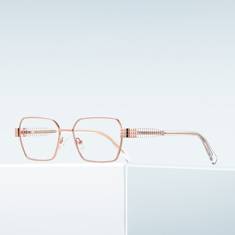 Lunettes d'ordinateur pour femmes Techsuit 3161, Anti-Lumière Bleue, Noires Dorées