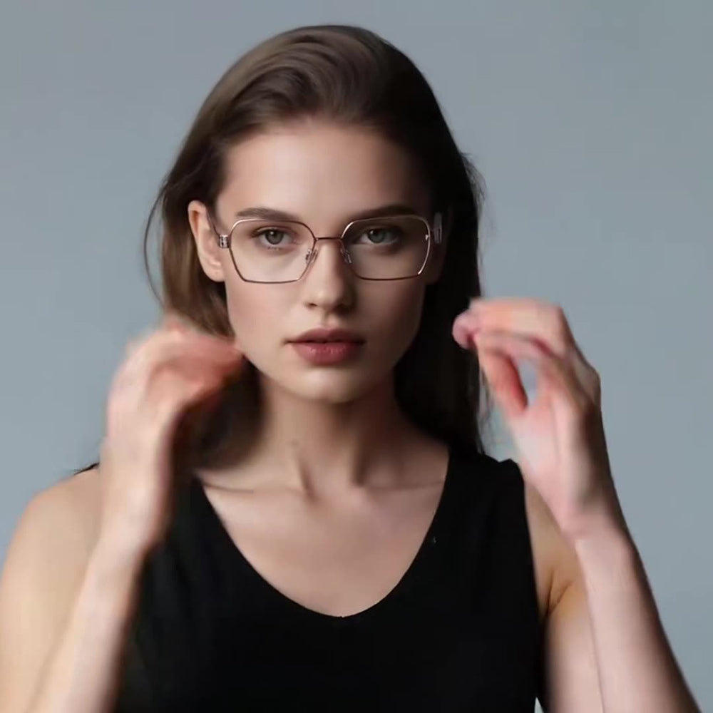 Lunettes d'ordinateur pour femmes Techsuit 3161, Anti-Lumière Bleue, Noires Dorées