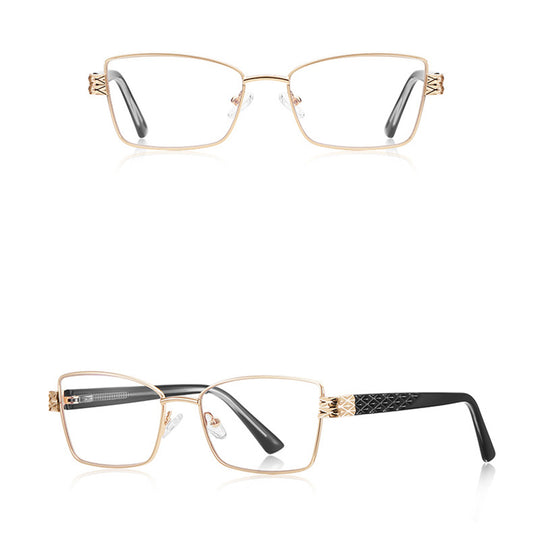 Lunettes d'ordinateur pour femmes Techsuit 3171, Anti-Lumière Bleue, Noires Dorées