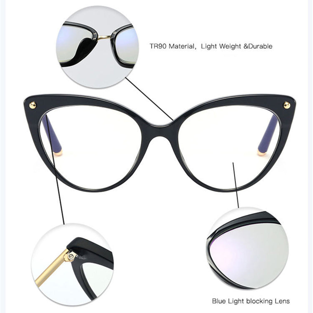 Lunettes d'ordinateur femme Techsuit F93308, anti-lumière bleue, noir doré