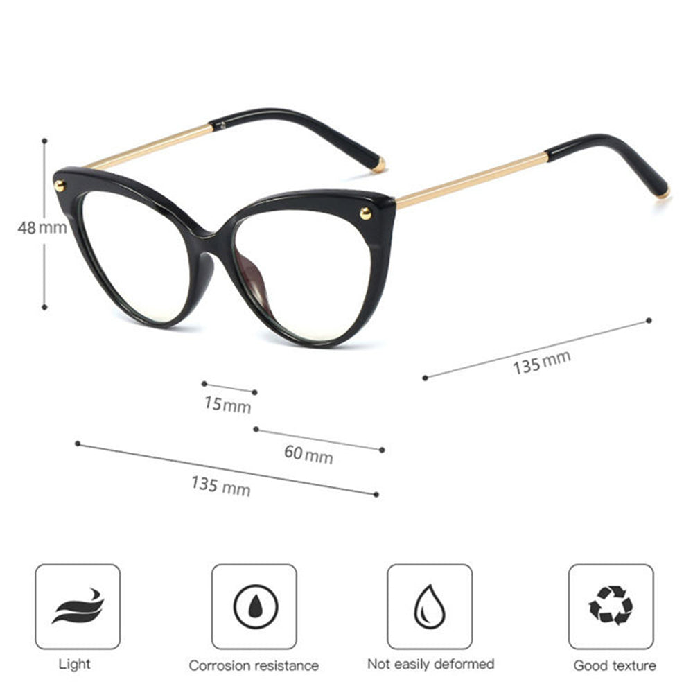 Lunettes d'ordinateur femme Techsuit F93308, anti-lumière bleue, noir doré