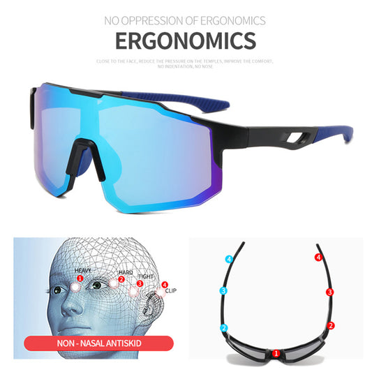 Unisex Fietsbril Techsuit 9337, UV-bescherming, Zwart Zilver