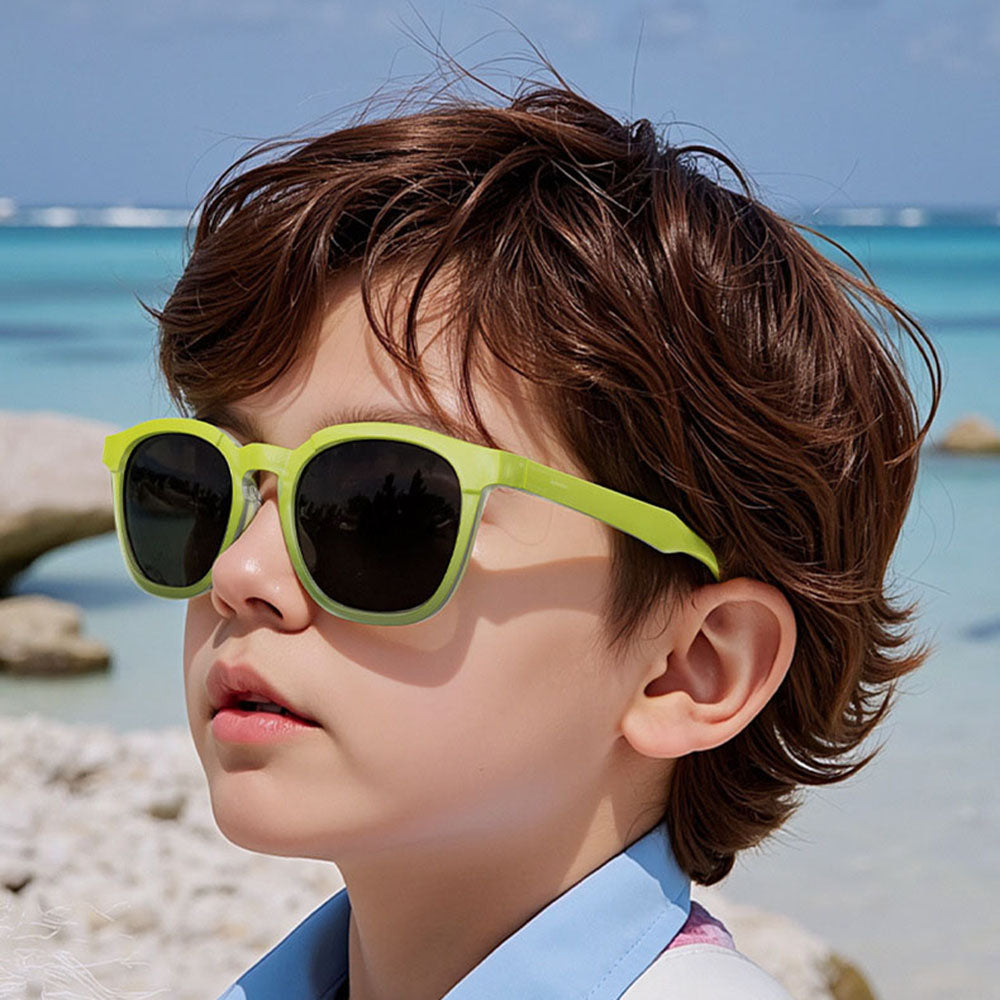 Techsuit 691 Kinderzonnebril, Gepolariseerd, UV-bescherming, Zwart Oranje Gradient
