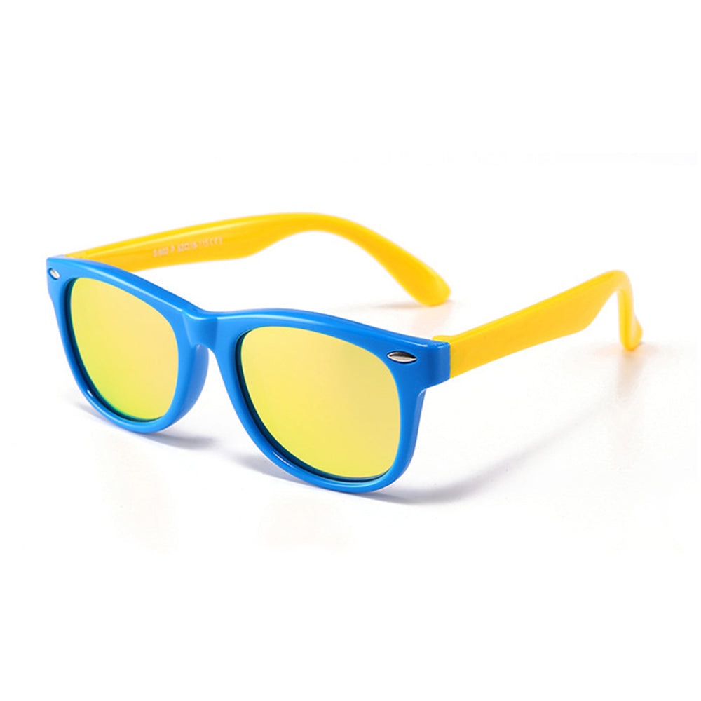 Techsuit D802 Kinderzonnebril, Gepolariseerd, UV-bescherming, Blauw Geel